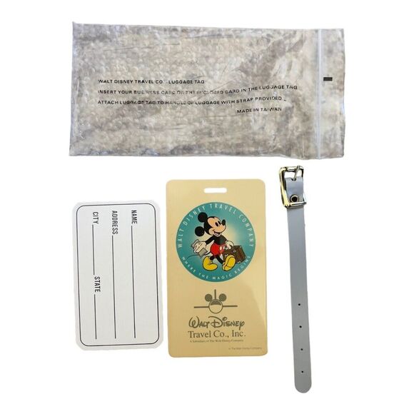 Walt Disney Travel Co Luggage Tag Vintage Mickey Mouse Where the Magic Begins - Picture 3 of 5